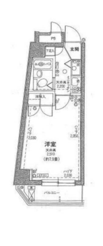 ストーク蒲田本町(1K/5階)の間取り写真