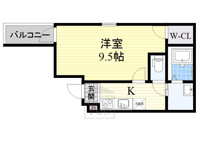 フジパレス服部本町2番館(1K/1階)の間取り写真