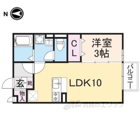 カサベルデ西大寺(1LDK/2階)の間取り写真