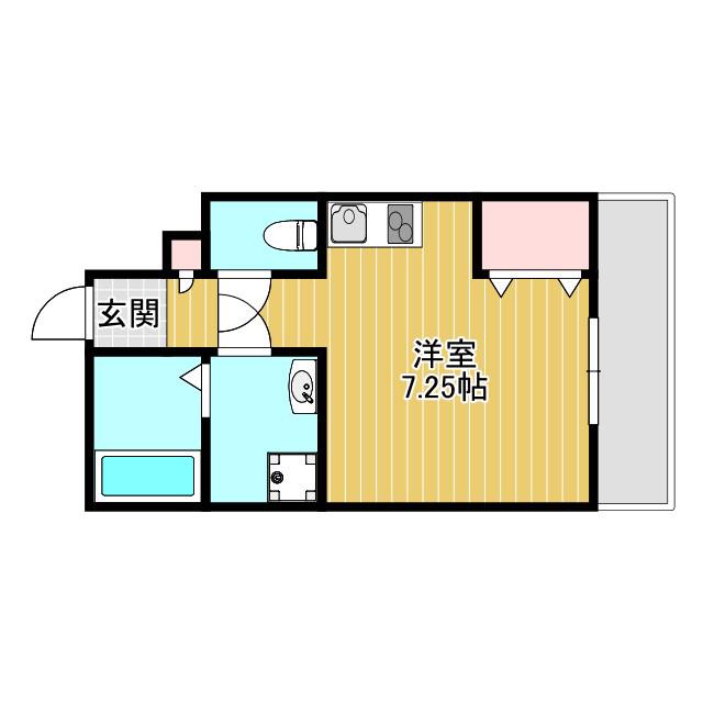 ＪＲ福知山線 川西池田駅 徒歩3分 3階建 築20年(ワンルーム/3階)の間取り写真