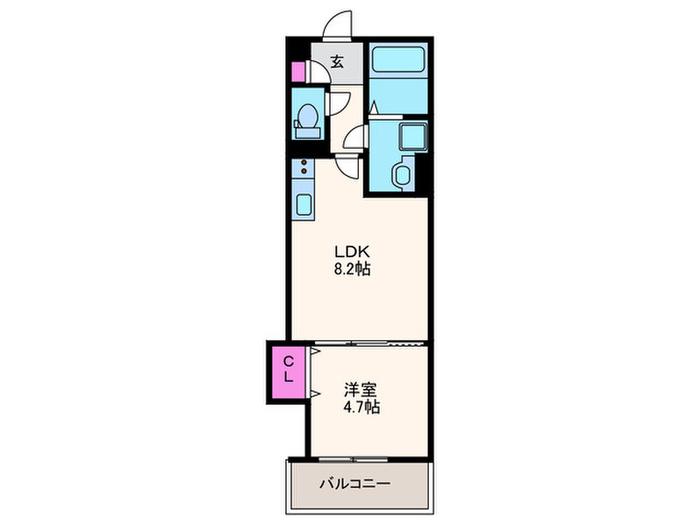 CASA MIRA(1LDK/3階)の間取り写真