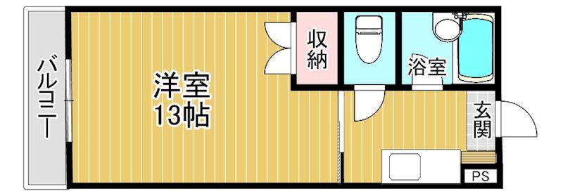 ベンベデール III(1K/3階)の間取り写真