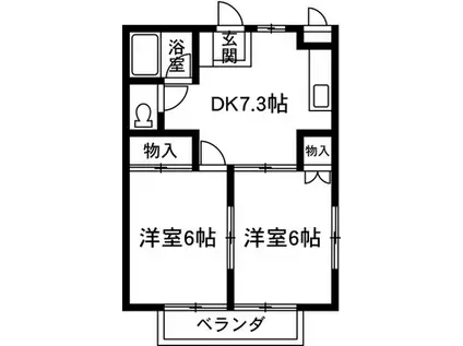 GREAT URBAN (2DK/1階)の間取り写真