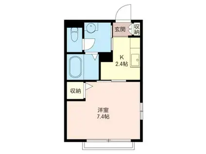 ラサンブレ(1K/2階)の間取り写真