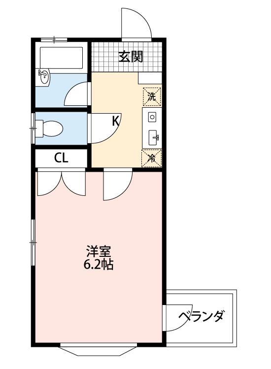TOSEI(1K/1階)の間取り写真