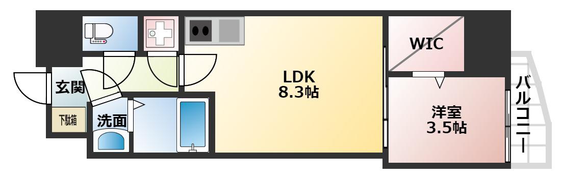 セレニテ梅田ルフレ(1LDK/4階)の間取り写真