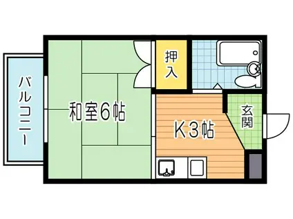 パレーシャル清水(1K/4階)の間取り写真