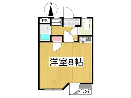 エレガンス小松島(ワンルーム/2階)の間取り写真