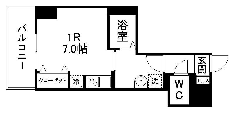 グラン・ドミール小田原弓ノ町(ワンルーム/5階)の間取り写真
