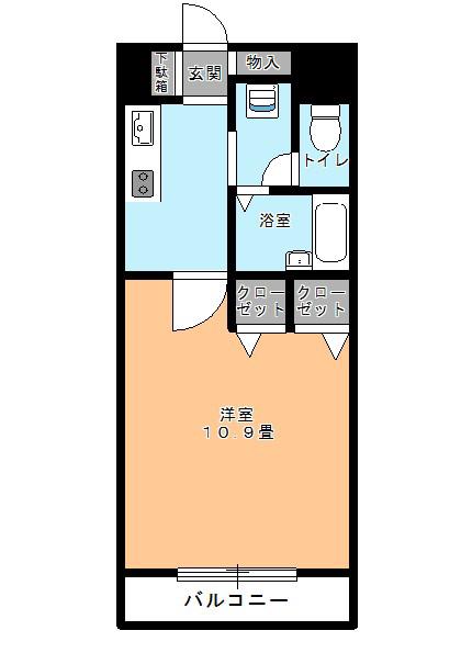 第5三幸マンション(1K/2階)の間取り写真