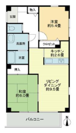 フォブール高須(2LDK/1階)の間取り写真