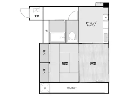 清水小路マンション(2DK/2階)の間取り写真