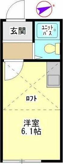 カーサ鎌倉台(1K/1階)の間取り写真