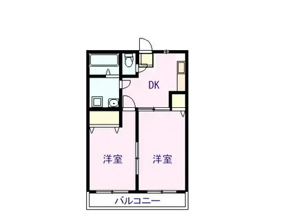 平清コーポII(2DK/2階)の間取り写真