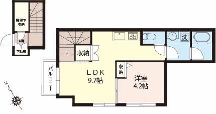 ソレイユ沼袋(1LDK/2階)の間取り写真