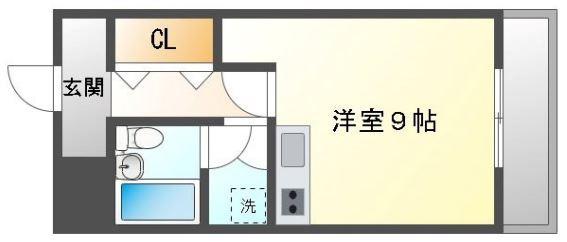 ヴェルサーチにわせ(ワンルーム/3階)の間取り写真