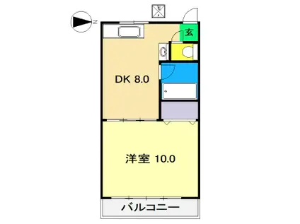 SACHIマンション(1LDK/4階)の間取り写真
