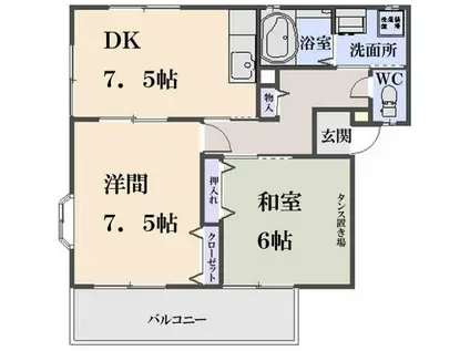 エポック(2DK/3階)の間取り写真