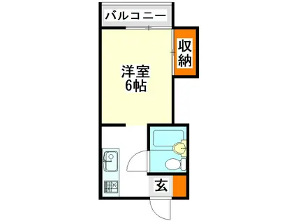 コーポラスなり(ワンルーム/1階)の間取り写真