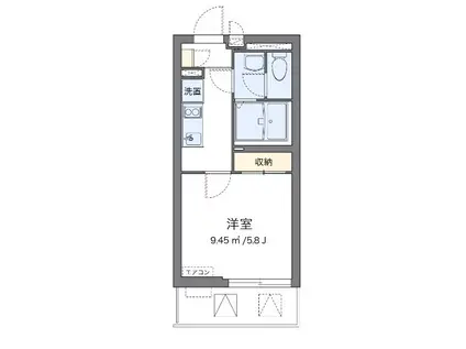 グラントフィールド(1K/1階)の間取り写真