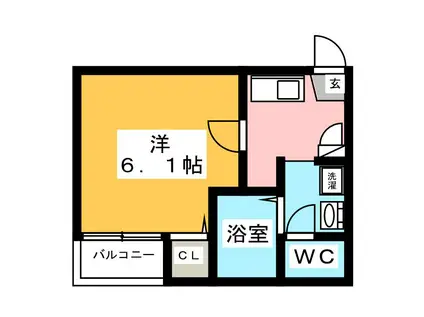 メゾン・ドゥ・楓(1K/1階)の間取り写真