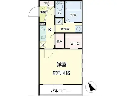 ステラ マリス横浜II(1K/2階)の間取り写真