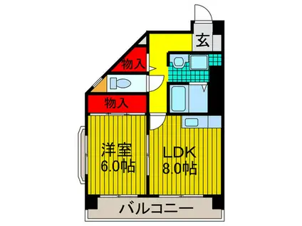 パークサイドBM(1LDK/4階)の間取り写真