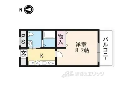 ワンモアハート円町(1K/3階)の間取り写真