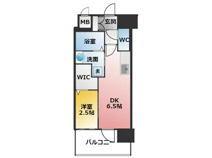 エステムコート名古屋サウスプレミオ(1DK/9階)の間取り写真