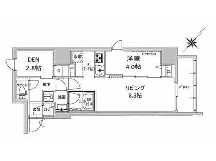S-RESIDENCE神田AVANCE エスレジデンス神田アバンス(1LDK/1階)の間取り写真