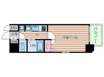 プレサンス梅田イースト(1K/8階)の間取り写真