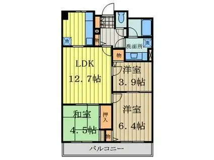 コーボック新小金井(3LDK/7階)の間取り写真
