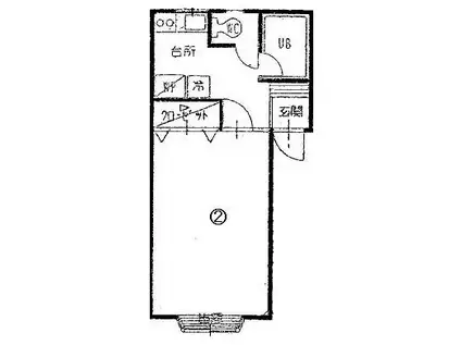 メゾン・ド・しづか(1K/2階)の間取り写真
