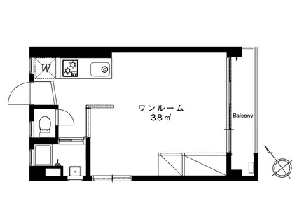 青南マンション(ワンルーム/4階)の間取り写真