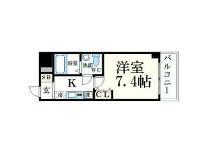 CAPITAL.I姫路(1K/4階)の間取り写真
