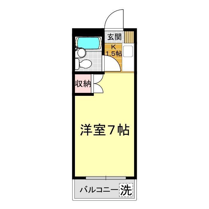 ホワイトパレス山口II番館(ワンルーム/2階)の間取り写真