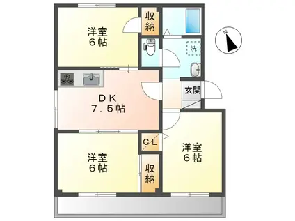 小野マンション(3DK/3階)の間取り写真