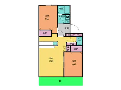 レゾンデートル21(2LDK/1階)の間取り写真