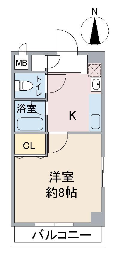レージュ ウエスト(1K/5階)の間取り写真