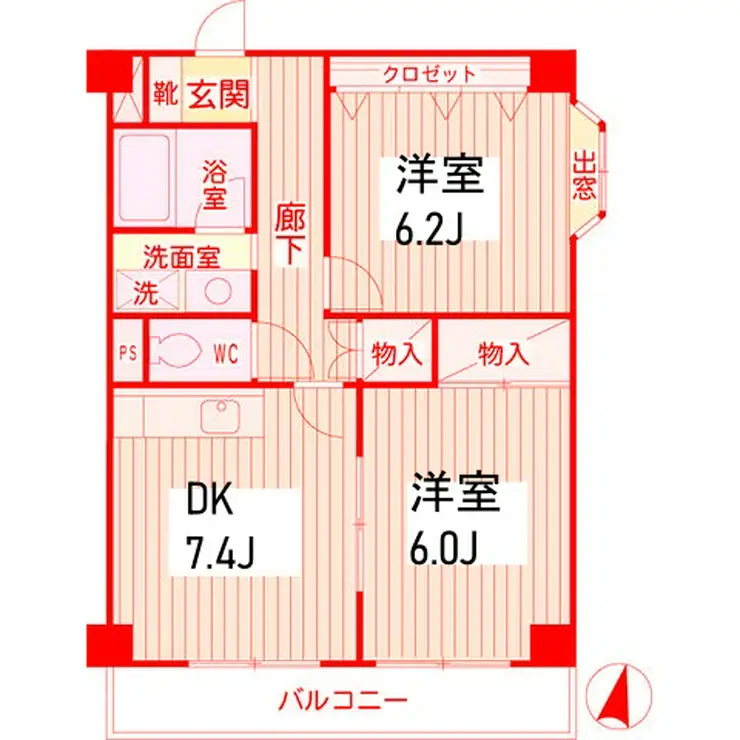 アーバンハイツ金沢文庫 5階階 間取り