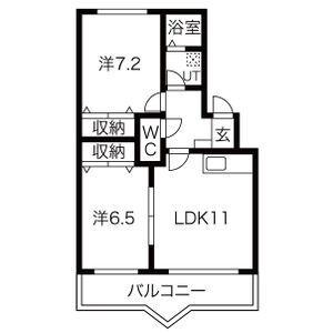 アベリア津島(2LDK/3階)の間取り写真