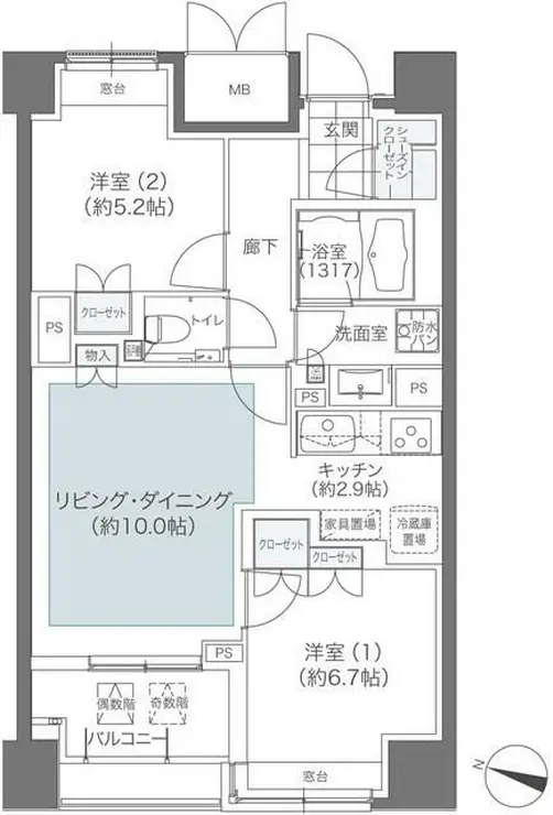 メゾンカルム本郷 6階階 間取り