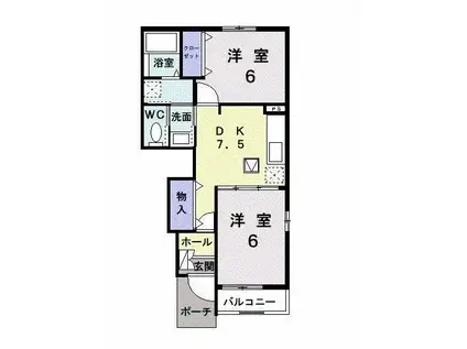 アブニールXV(2DK/1階)の間取り写真