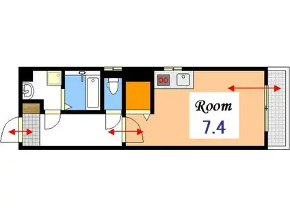 ガーデンプレイス(1K/2階)の間取り写真