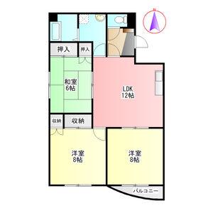 TKビル(3LDK/3階)の間取り写真