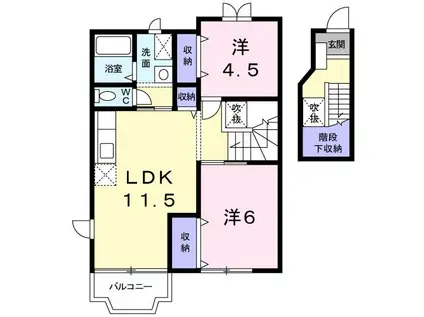 ベルグランデM A(2LDK/2階)の間取り写真