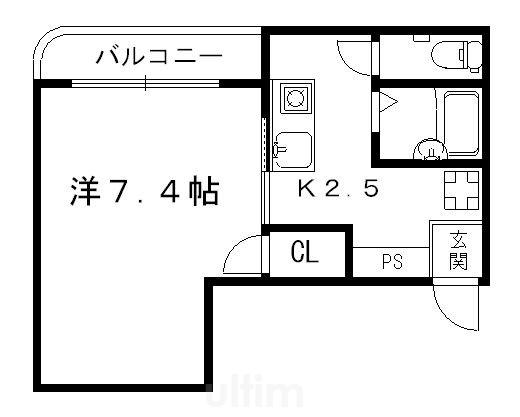 STABLE万寿寺(1K/2階)の間取り写真