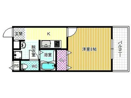 アンプルールフェールREALIFEII(1K/1階)の間取り写真