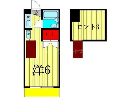 シャルムII(ワンルーム/2階)の間取り写真