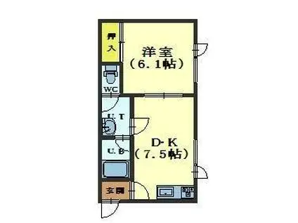 LE CHAT TABBY VIルシャタヴィVI(1DK/2階)の間取り写真